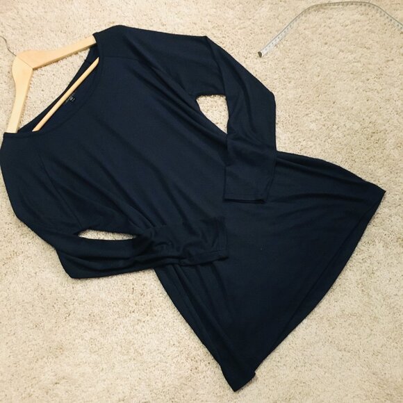 Topshop Dark Navy Blue Lightweight Knit Long Top - Picture 10 of 14